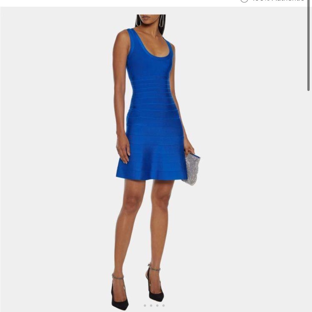 New Herve Leger Bright Blue Bandage Dress XS